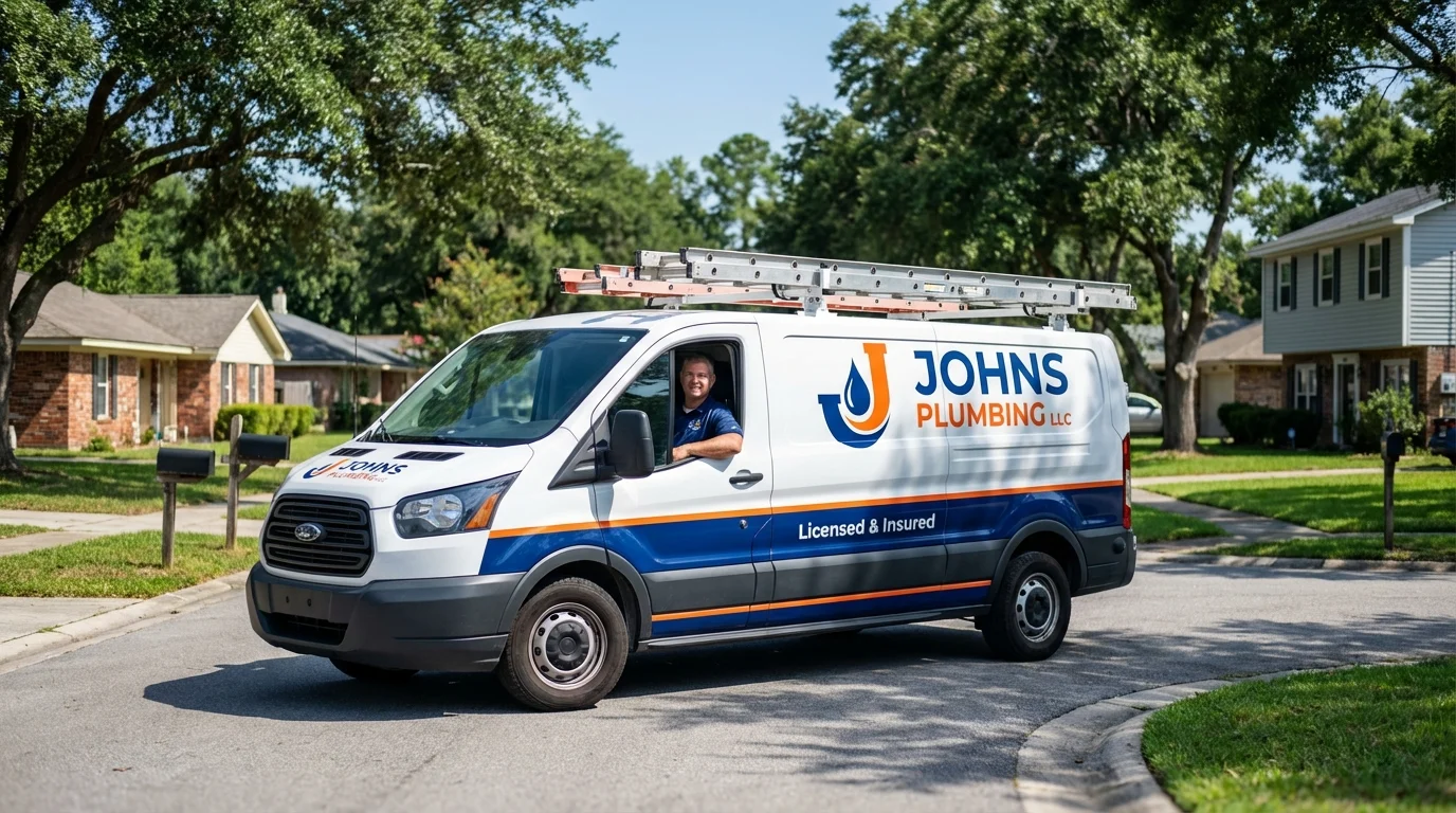 Johns Plumbing LLC service van in Hacienda Heights, CA