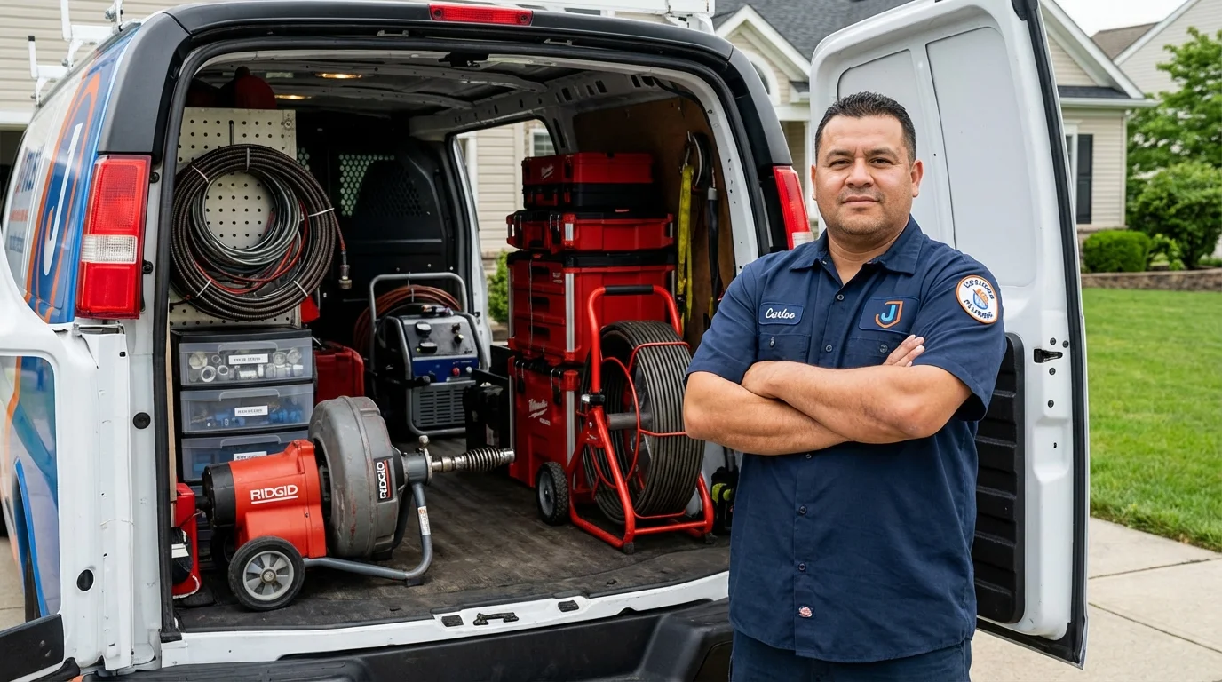 Professional drain cleaning equipment and Johns Plumbing LLC plumber in Hacienda Heights
